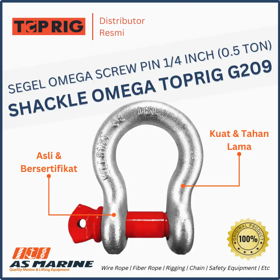 SHACKLE / SEGEL OMEGA G209 TOPRIG SCREW PIN 1/4 INCH