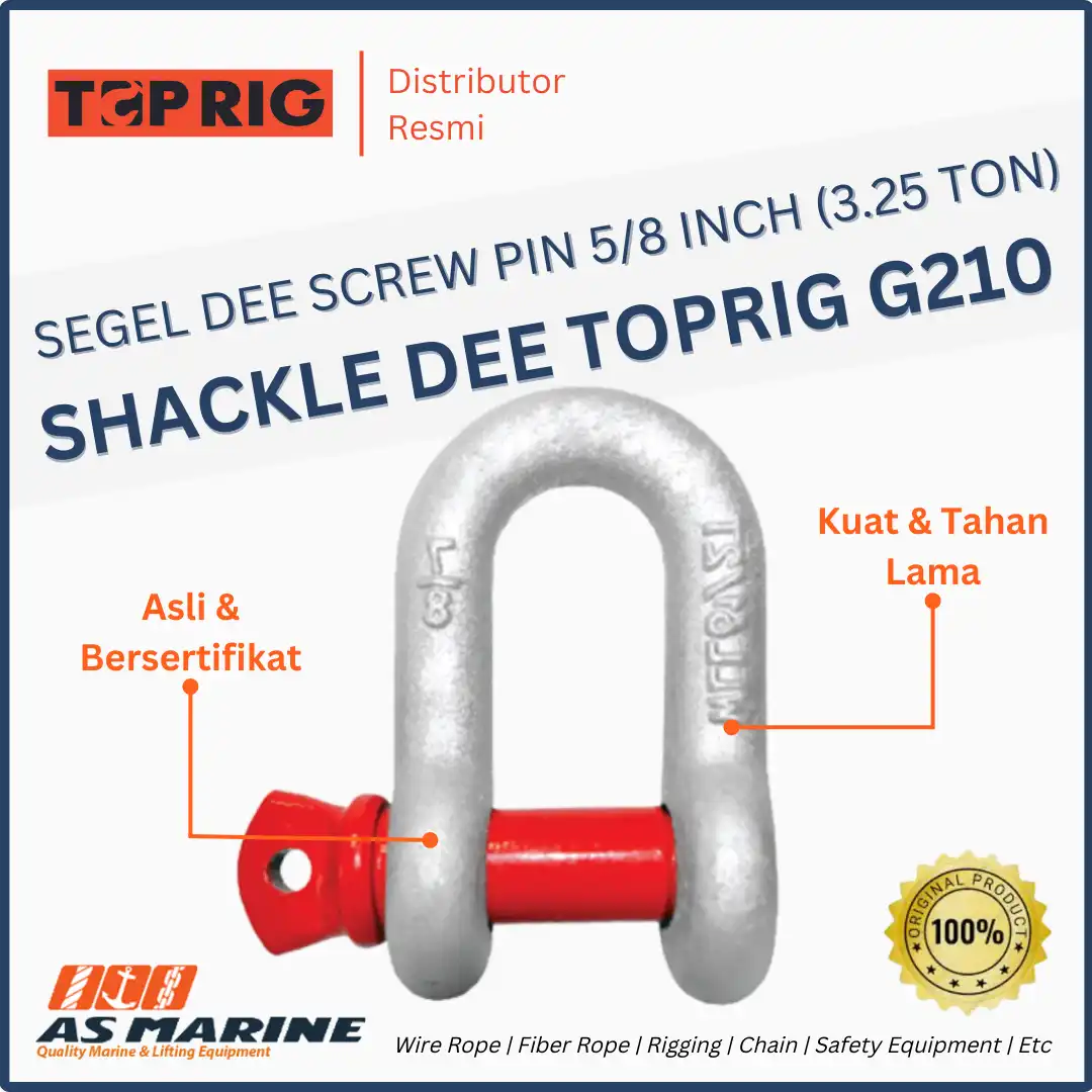 SHACKLE / SEGEL DEE G210 TOPRIG SCREW PIN 5/8 INCH