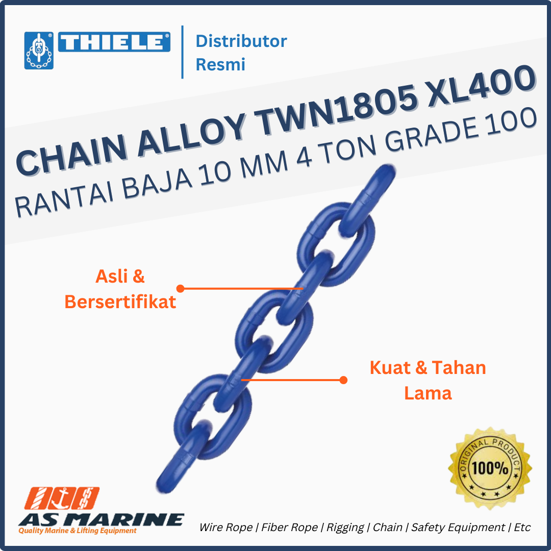 Thiele Lifting Chain Xl400 Rantai Baja Alloy Twn1805 Grade 100 10 Mm