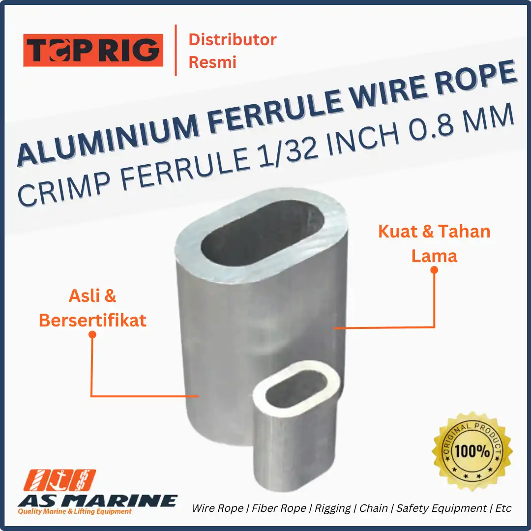 TOPRIG Aluminium Ferrule / Crimp Ferrule Wire Rope 1/32 Inch 0.8 mm