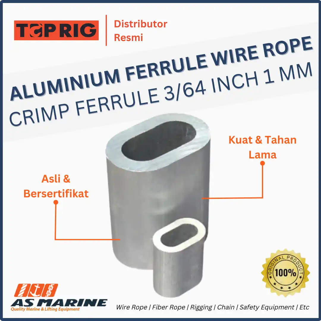 TOPRIG Aluminium Ferrule / Crimp Ferrule Wire Rope 3/64 Inch 1 mm