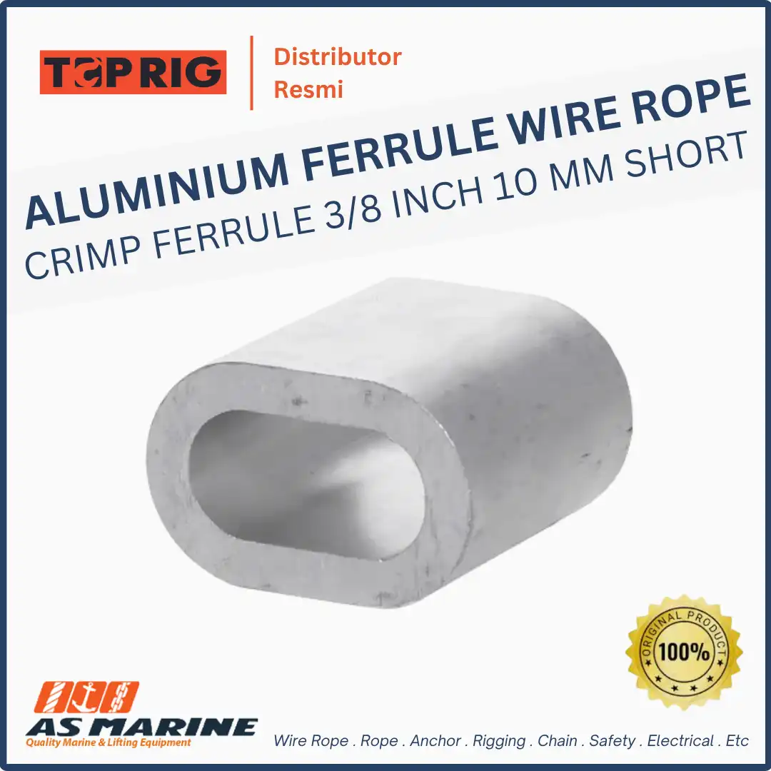 TOPRIG Aluminium Ferrule / Crimp Ferrule Wire Rope 3/8 Inch 10 mm Short