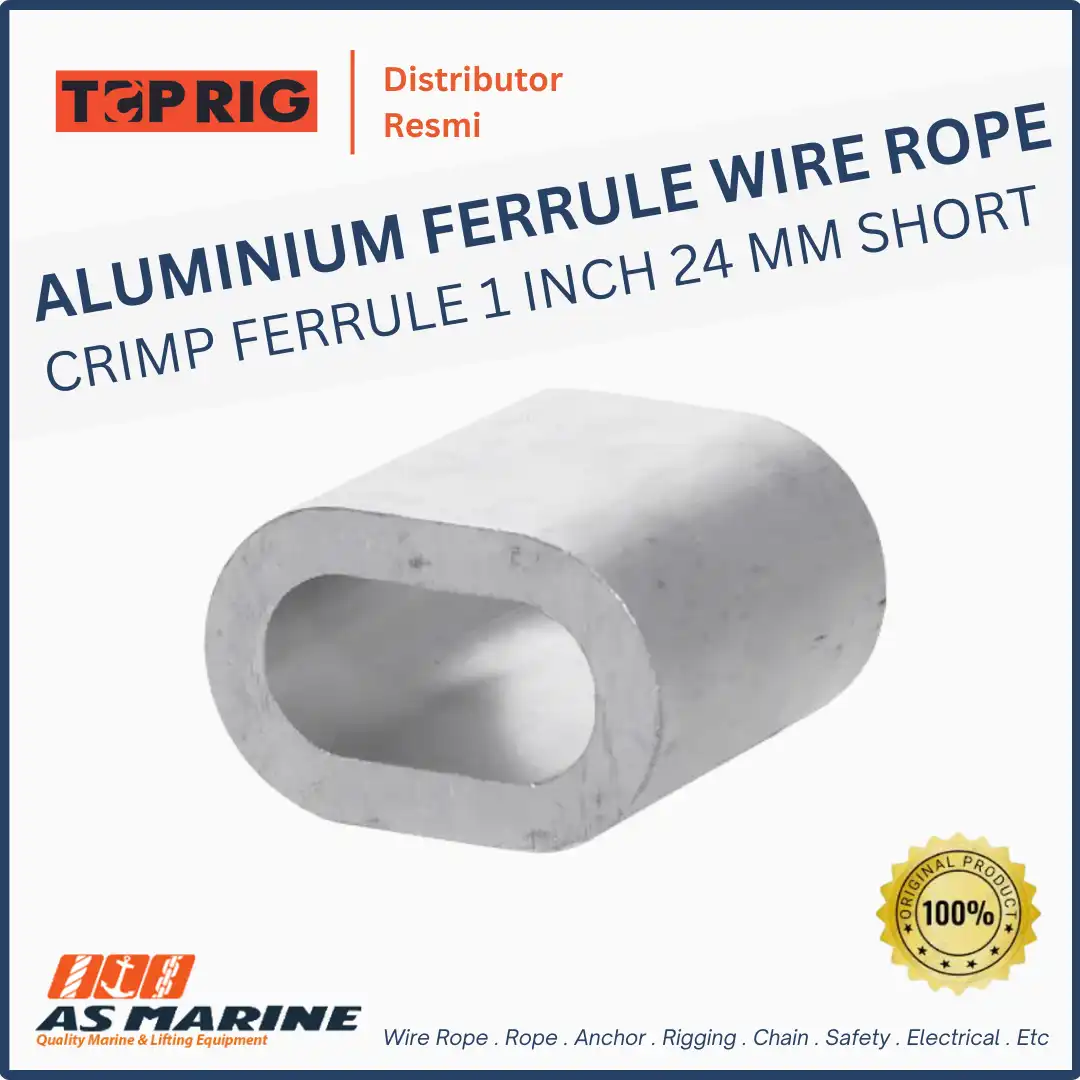 TOPRIG Aluminium Ferrule / Crimp Ferrule Wire Rope 1 Inch 24 mm Short