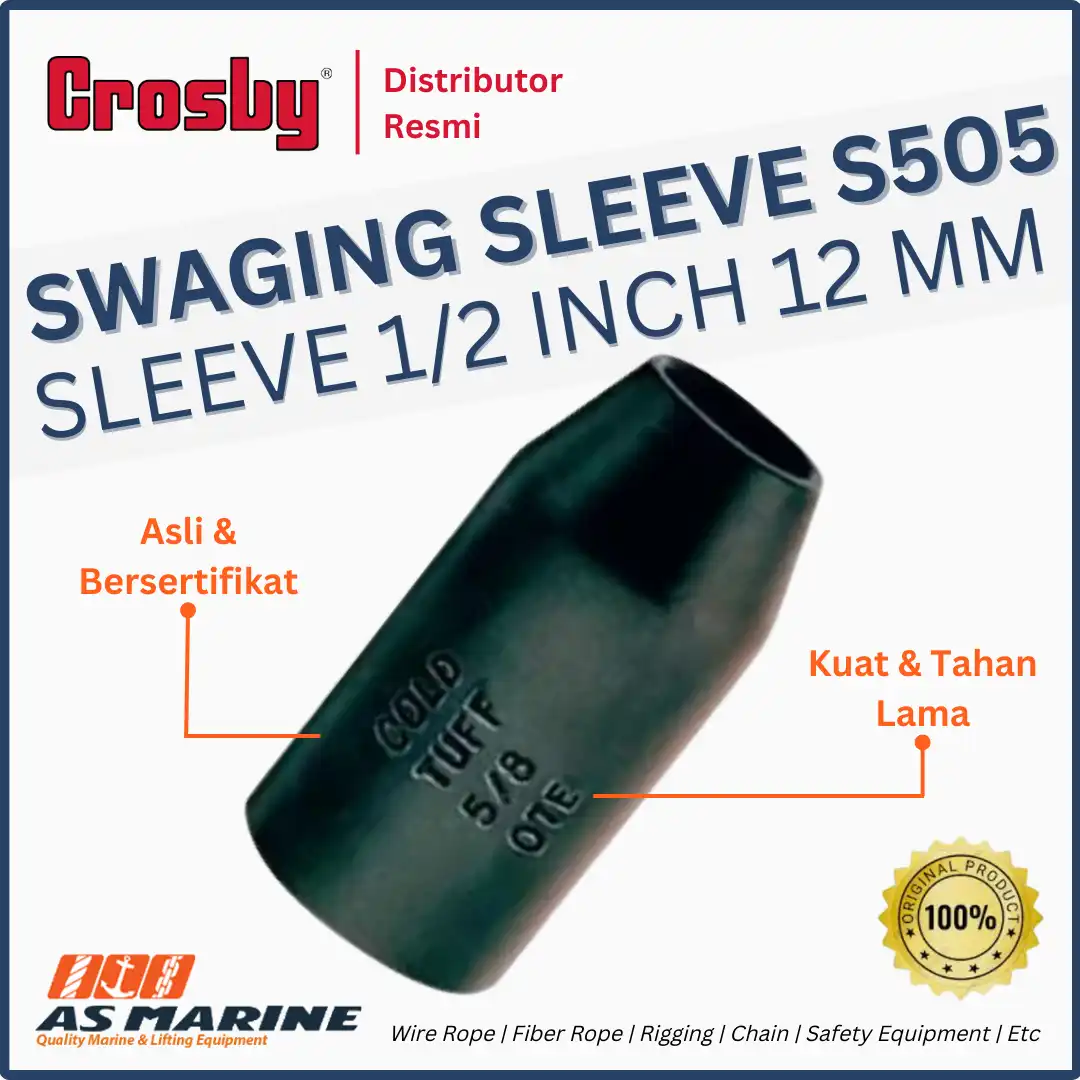 CROSBY USA Swaging Sleeve / Wire Rope End Fitting S505 1/2 Inch 12 mm 1041143