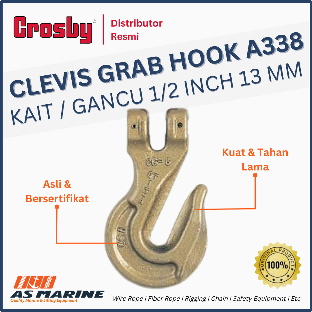 CROSBY USA Clevis Grab Hook / Kait / Gancu A338 1/2 Inch 13 mm