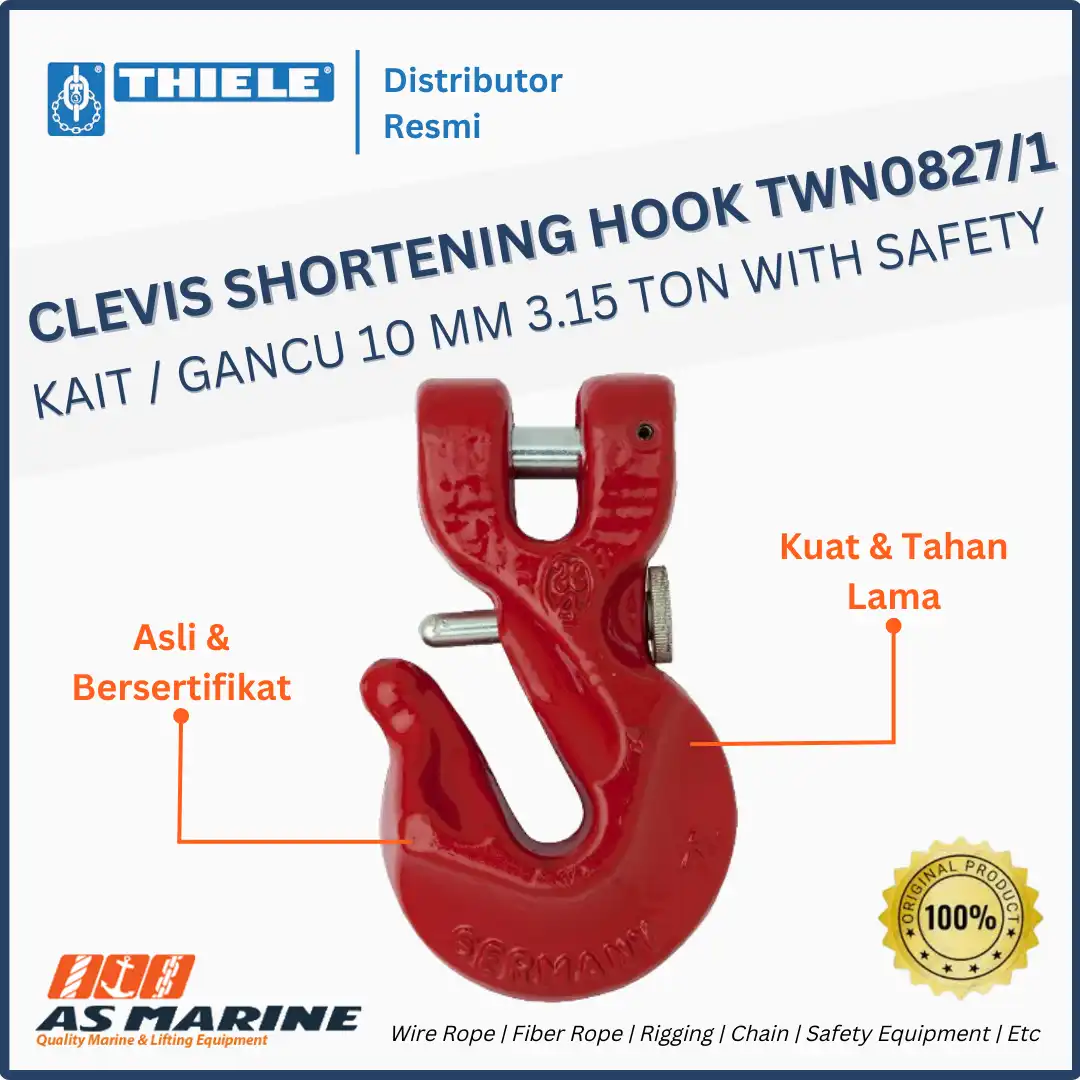 THIELE Clevis Shortening Hook / Kait / Gancu TWN 0827/1 10 mm 3.15 Ton With Safety Pin