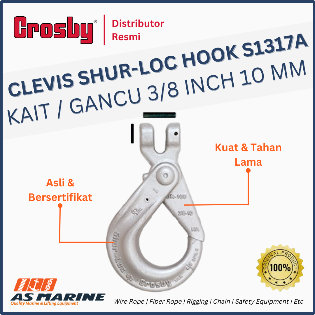 CROSBY USA Clevis Shur-Loc Hook / Kait / Gancu S1317A 3/8 Inch 10 mm