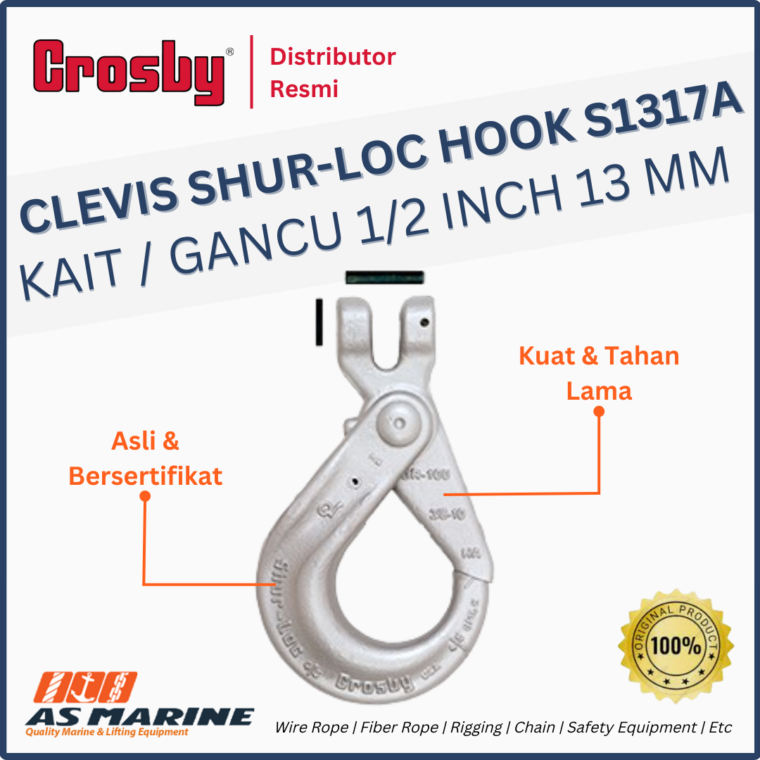 CROSBY USA Clevis Shur-Loc Hook / Kait / Gancu S1317 1/2 Inch 13 mm