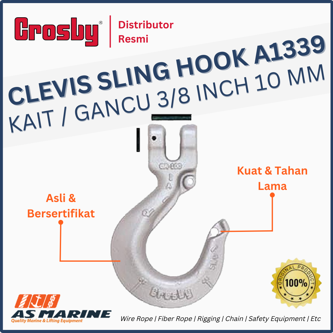 CROSBY USA Clevis Sling Hook / Kait / Gancu A1339 3/8 Inch 10 mm