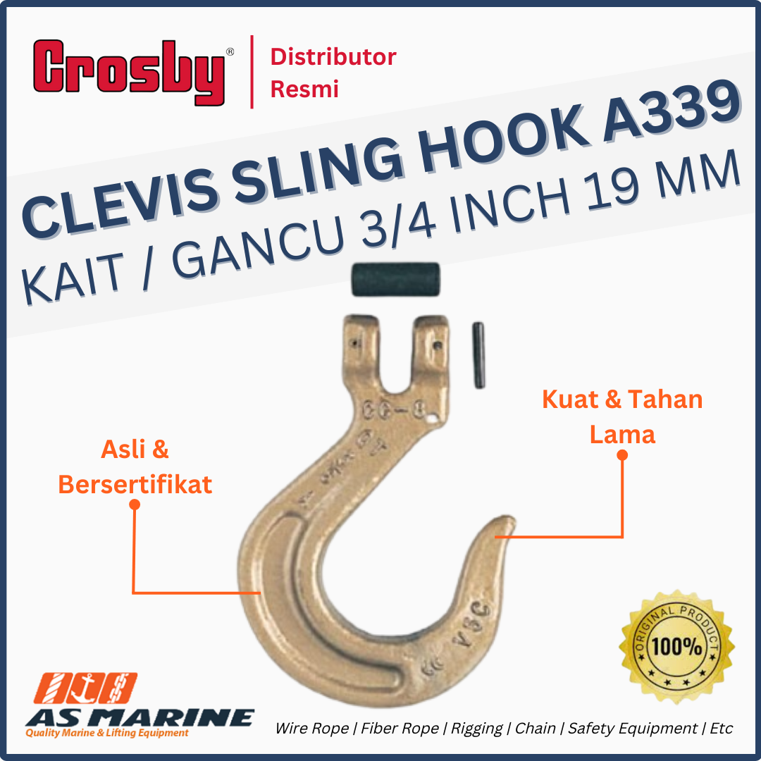 CROSBY USA Clevis Sling Hook / Kait / Gancu A339 3/4 Inch 19 mm