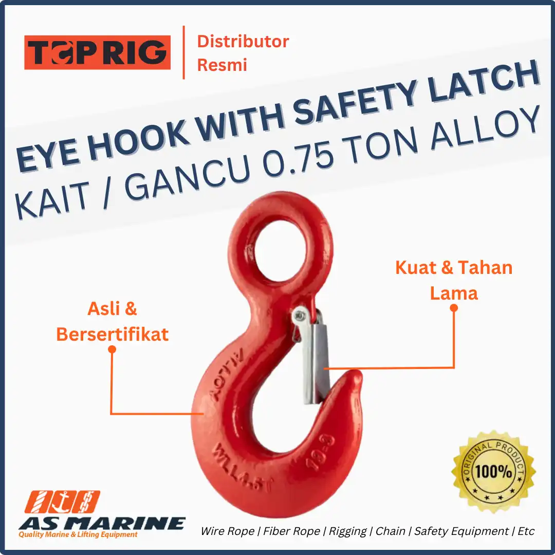 TOPRIG Hook Eye / Kait / Gancu with Safety Latch Kit 0.75 Ton Alloy