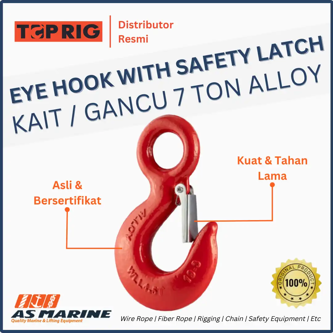 TOPRIG Hook Eye / Kait / Gancu with Safety Latch Kit 7 Ton Alloy