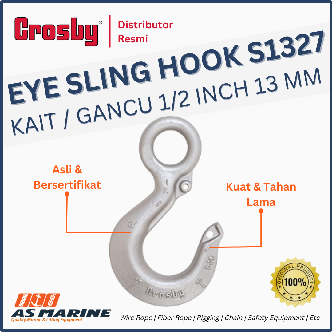 CROSBY USA Eye Sling Hook / Kait / Gancu S1327 1/2 Inch 13 mm