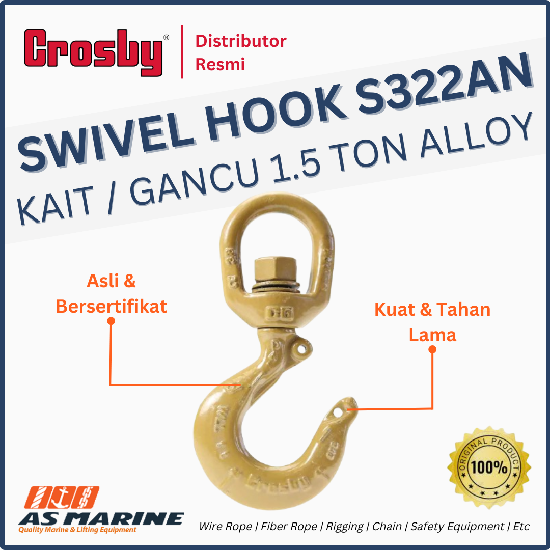 CROSBY USA Swivel Hook / Kait / Gancu S322AN Alloy 1.5 Ton