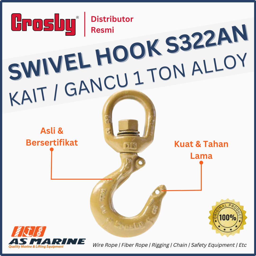 CROSBY USA Swivel Hook / Kait / Gancu S322AN Alloy 1 Ton