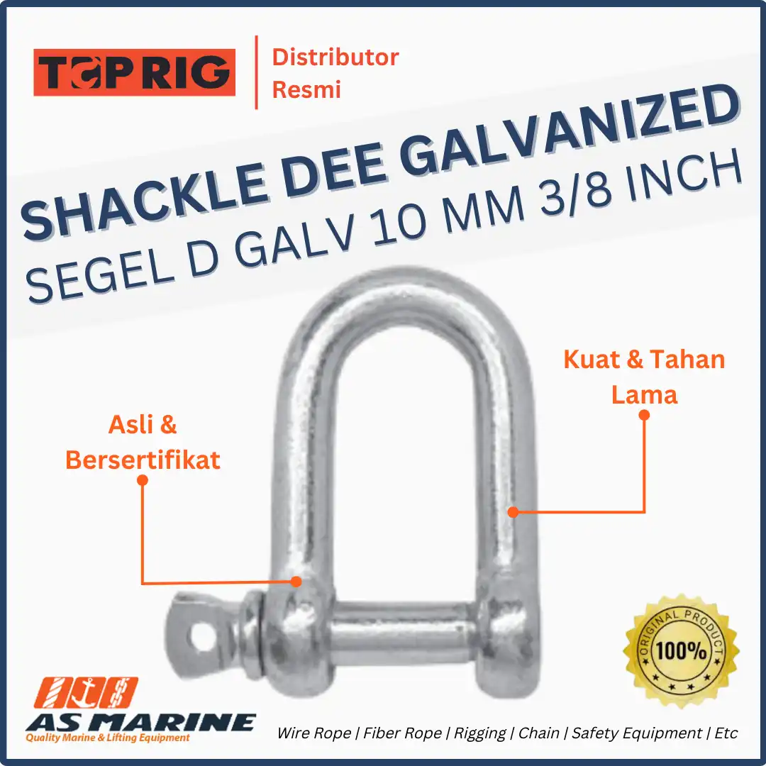 shackle d galvanized toprig 10 mm 3/8 inch