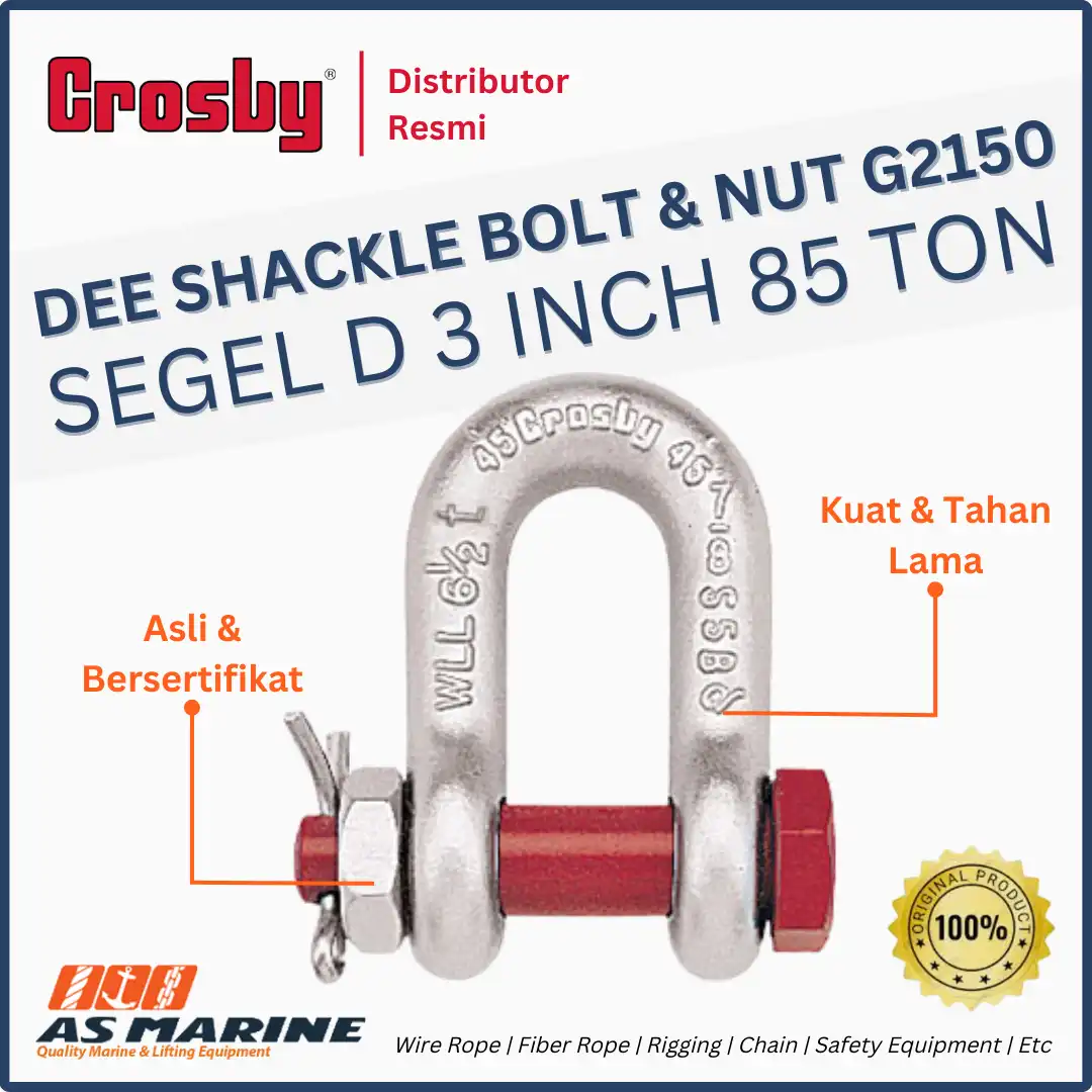 CROSBY USA Dee Shackle / Segel D G2150 Bolt & Nut 3 Inch 85 Ton