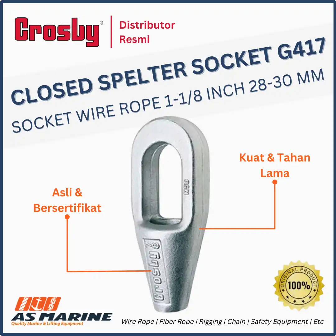 closed spelter socket crosby g417 1-1/8 inch 28-30 mm