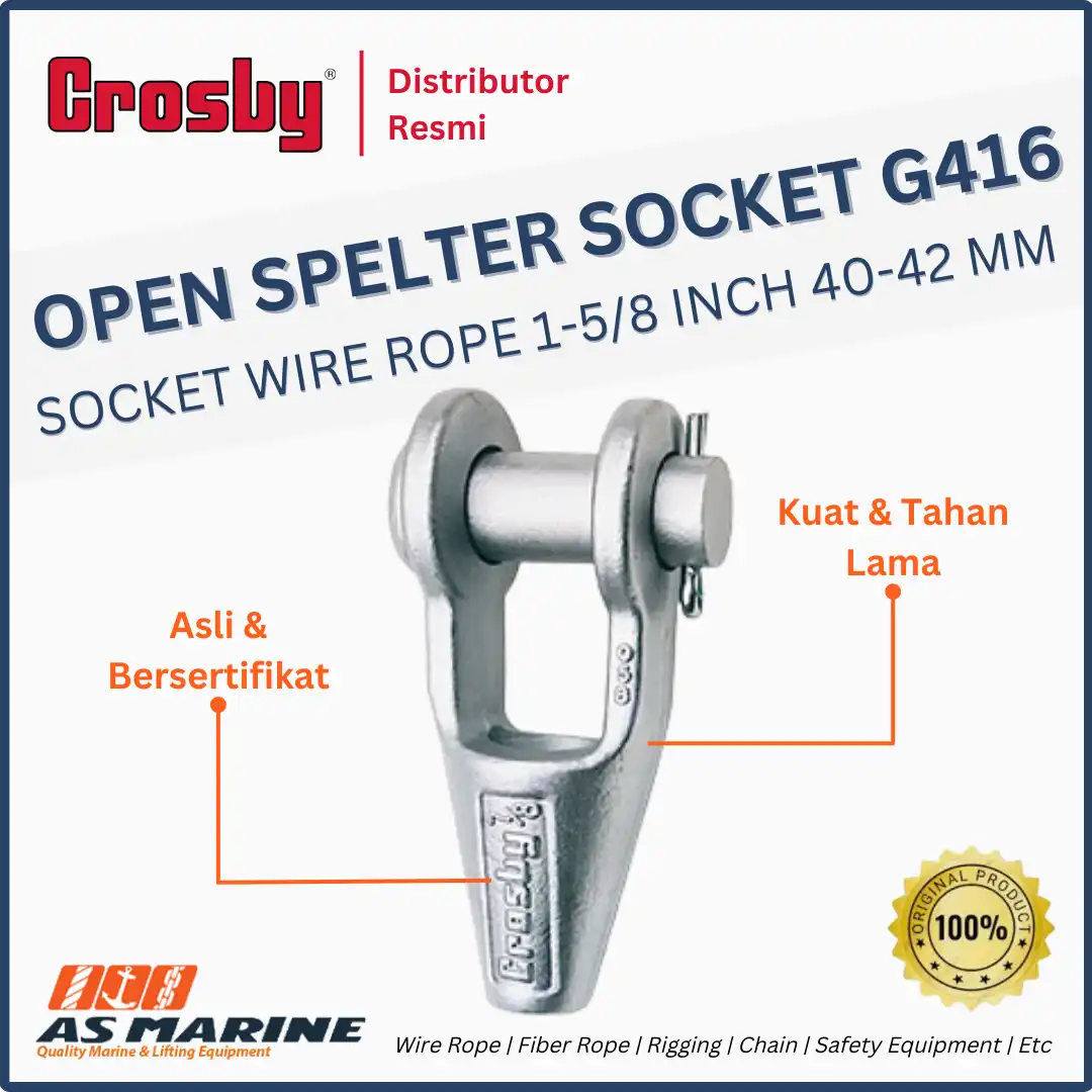 open spelter socket crosby g416 1-5/8 inch 40-42 mm