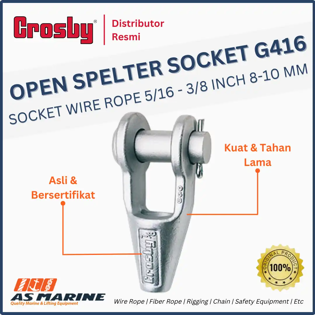 open spelter socket crosby g416 5/16-3/8 inch 8-10 mm