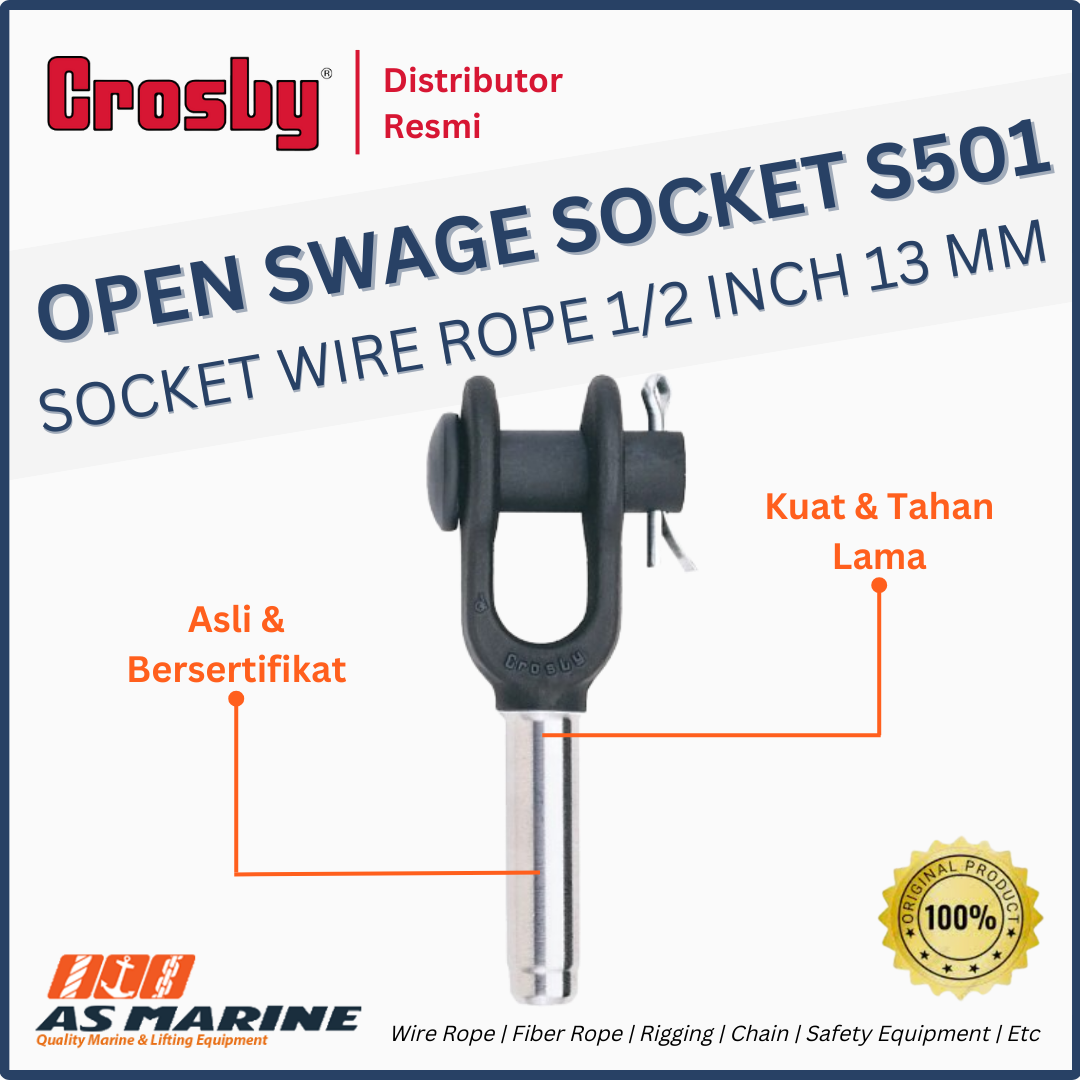open swage socket crosby s501 1/2 inch 13 mm