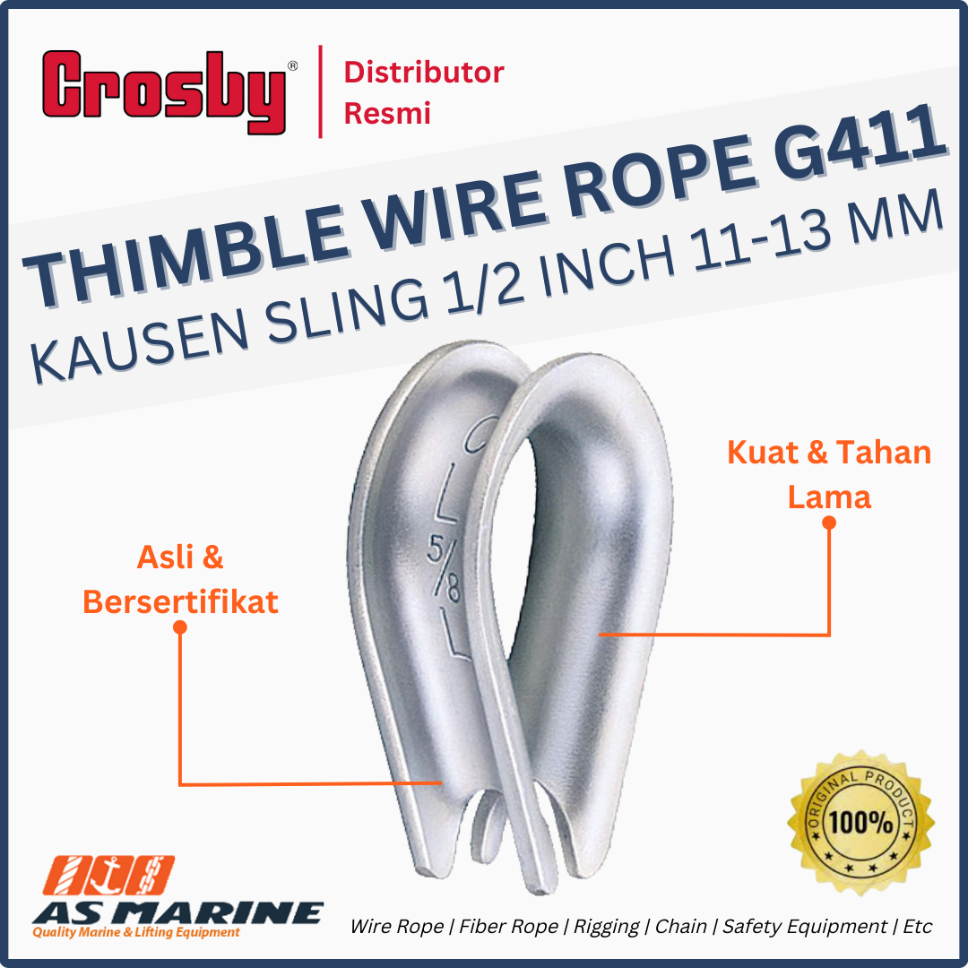 CROSBY USA Thimble Wire Rope / Kausen Sling G411 1/2 Inch 12-13 mm