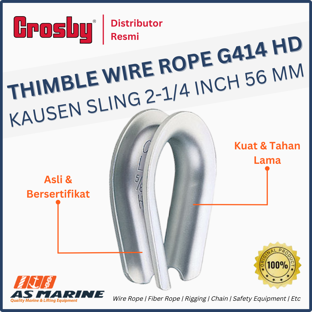 CROSBY USA Thimble Wire Rope / Kausen Sling G414 2-1/4 Inch 56 mm