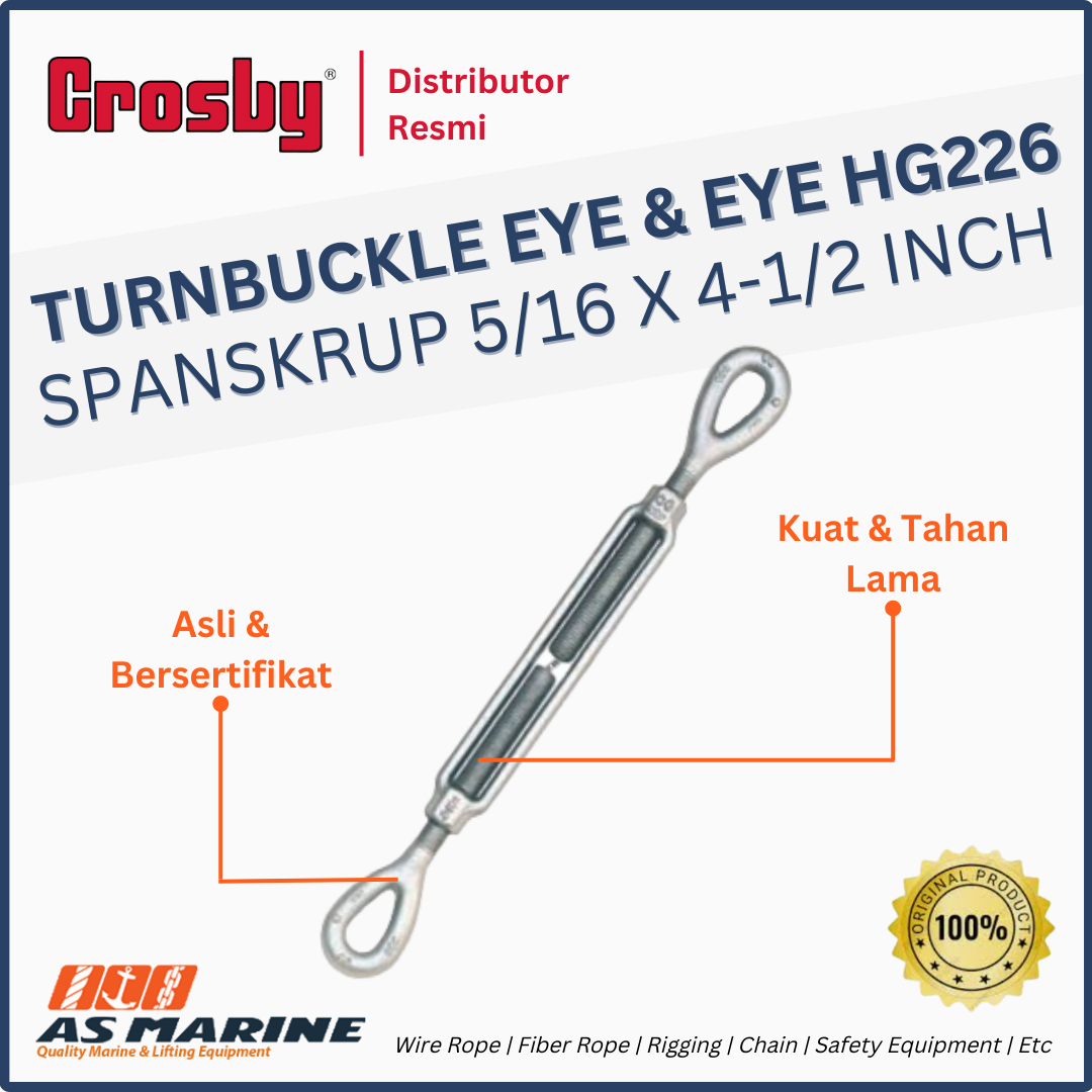 CROSBY USA Turnbuckle / Spanskrup Eye & Eye HG226 5/16 x 4-1/2 Inch