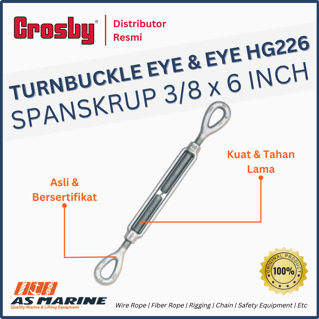 CROSBY USA Turnbuckle / Spanskrup Eye & Eye HG226 3/8 x 6 Inch