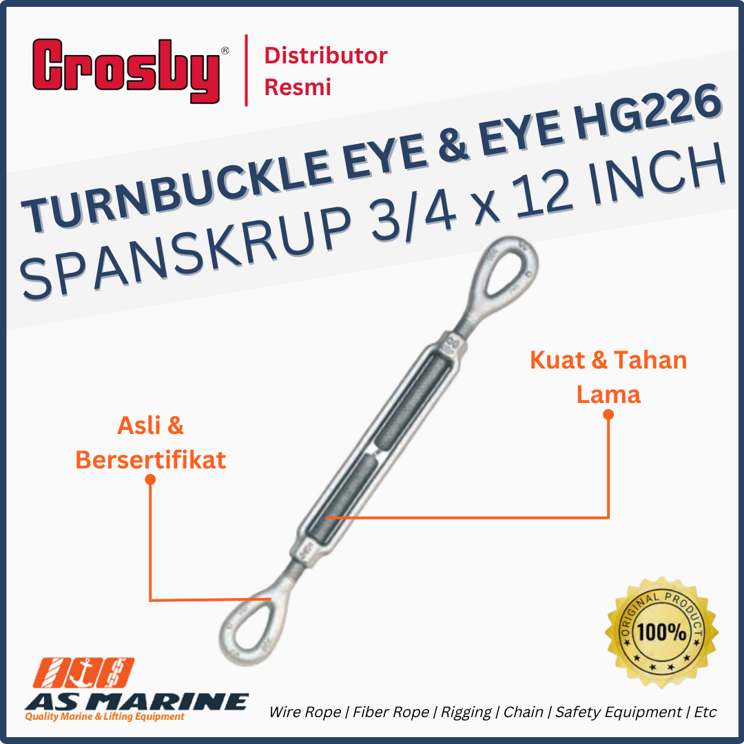 CROSBY USA Turnbuckle / Spanskrup Eye & Eye HG226 3/4 x 12 Inch