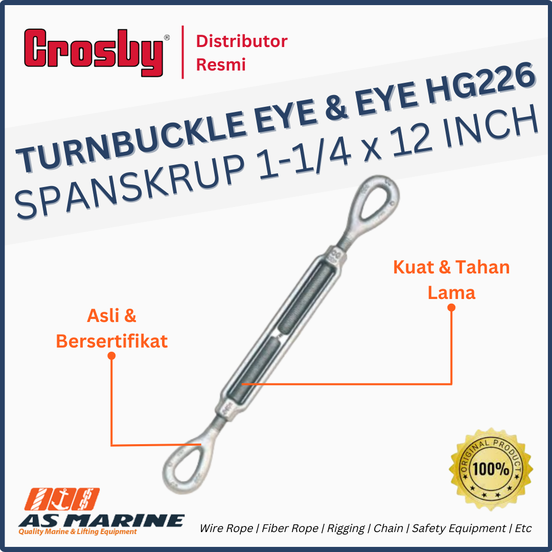 CROSBY USA Turnbuckle / Spanskrup Eye & Eye HG226 1-1/4 x 12 Inch