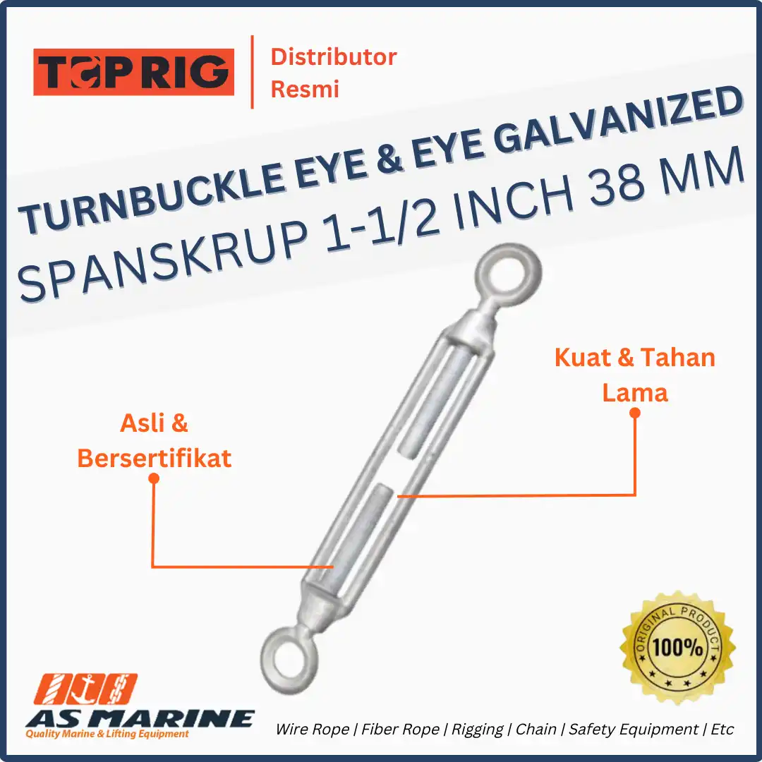 TOPRIG Turnbuckle / Spanskrup Eye to Eye Galvanized 1-1/2 Inch 38 mm