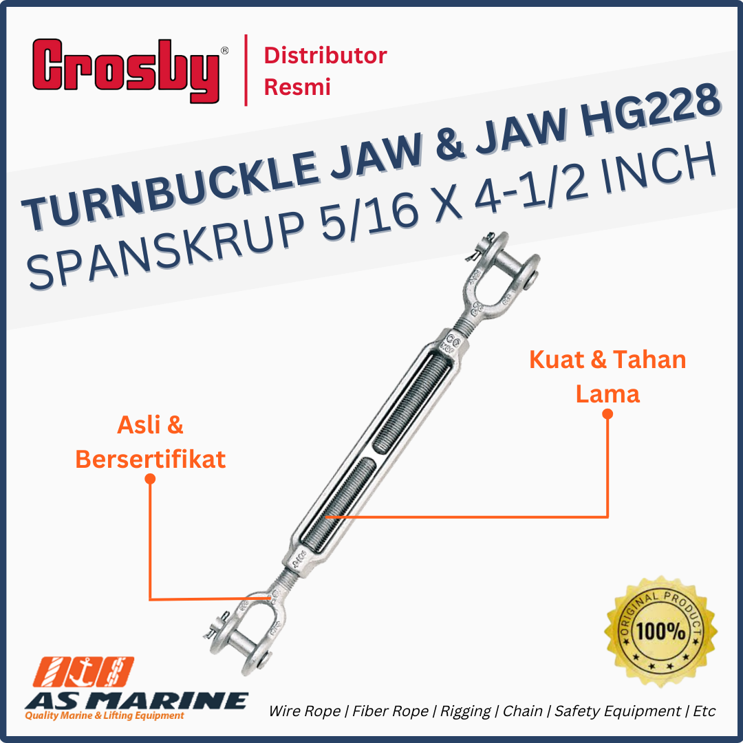 CROSBY USA Turnbuckle / Spanskrup Jaw & Jaw HG228 5/16 x 4-1/2 Inch