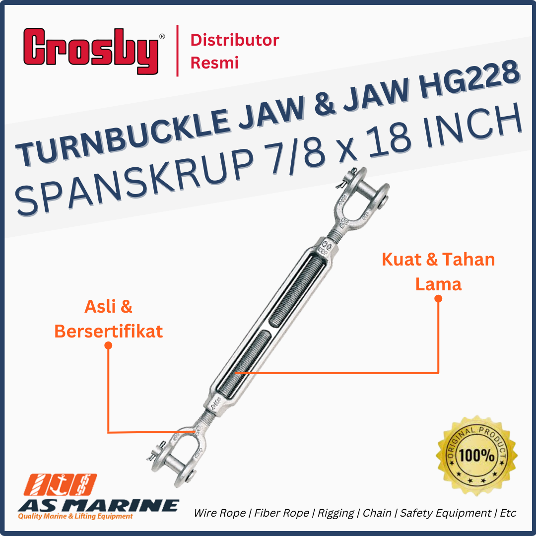 CROSBY USA Turnbuckle / Spanskrup Jaw & Jaw HG228 7/8 x 18 Inch