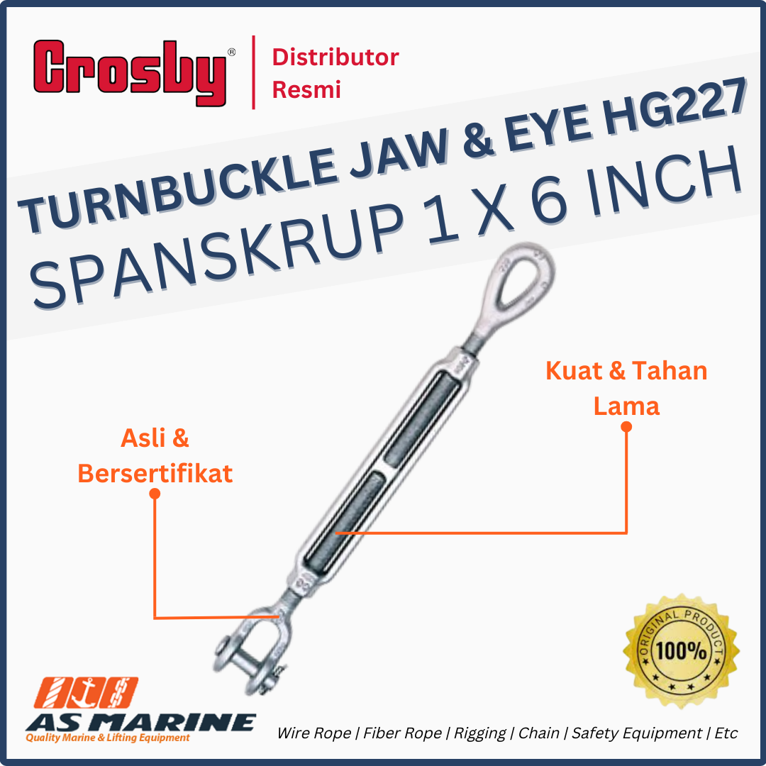 CROSBY USA Turnbuckle / Spanskrup Jaw & Eye HG227 1 x 6 Inch