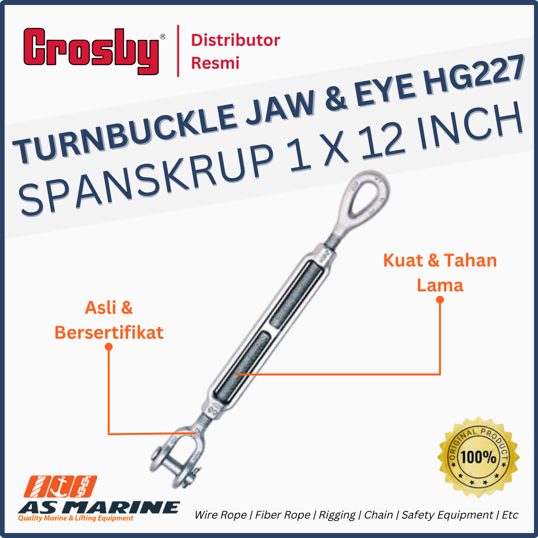 CROSBY USA Turnbuckle / Spanskrup Jaw & Eye HG227 1 x 12 Inch