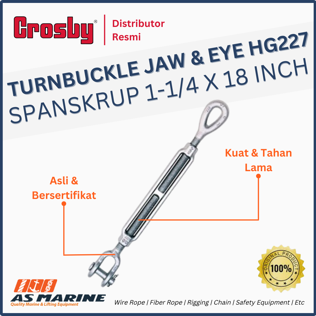 CROSBY USA Turnbuckle / Spanskrup Jaw & Eye HG227 1-1/4 x 18 Inch